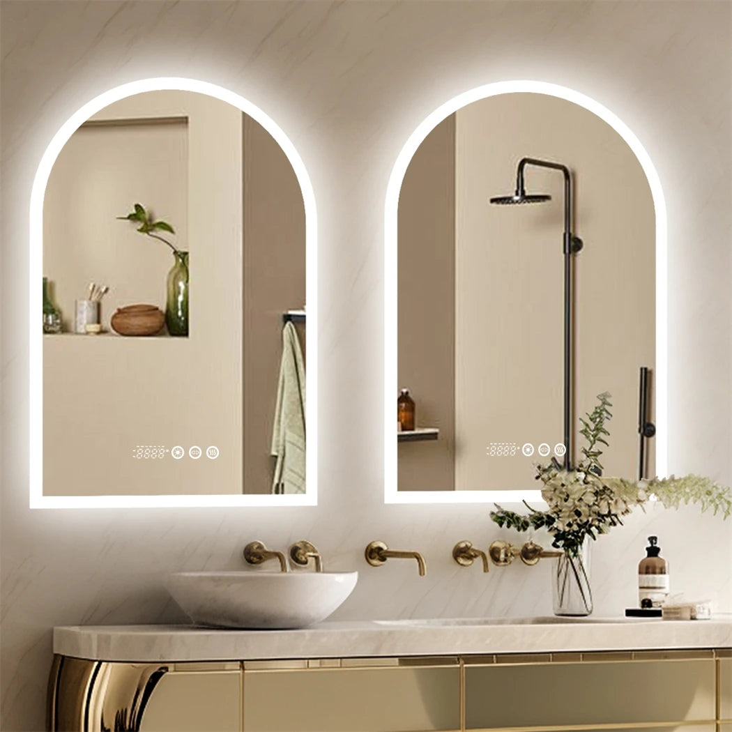 miroir LED intelligent avec affichage température heure et antibuée - vue 4 sur 7