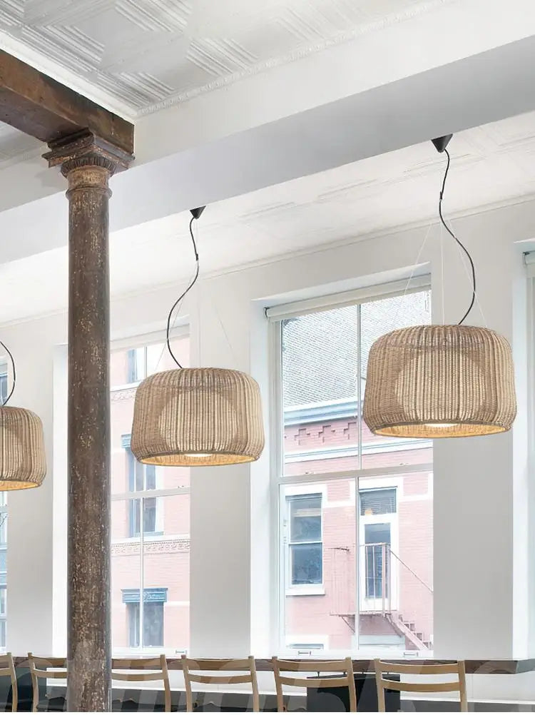 plafonnier wabi sabi en rotin pour décoration moderne et élégante