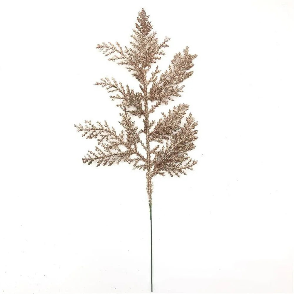 décoration de noël feuilles de pin paillettes pour bricolage couronne arbre - vue 14 sur 17