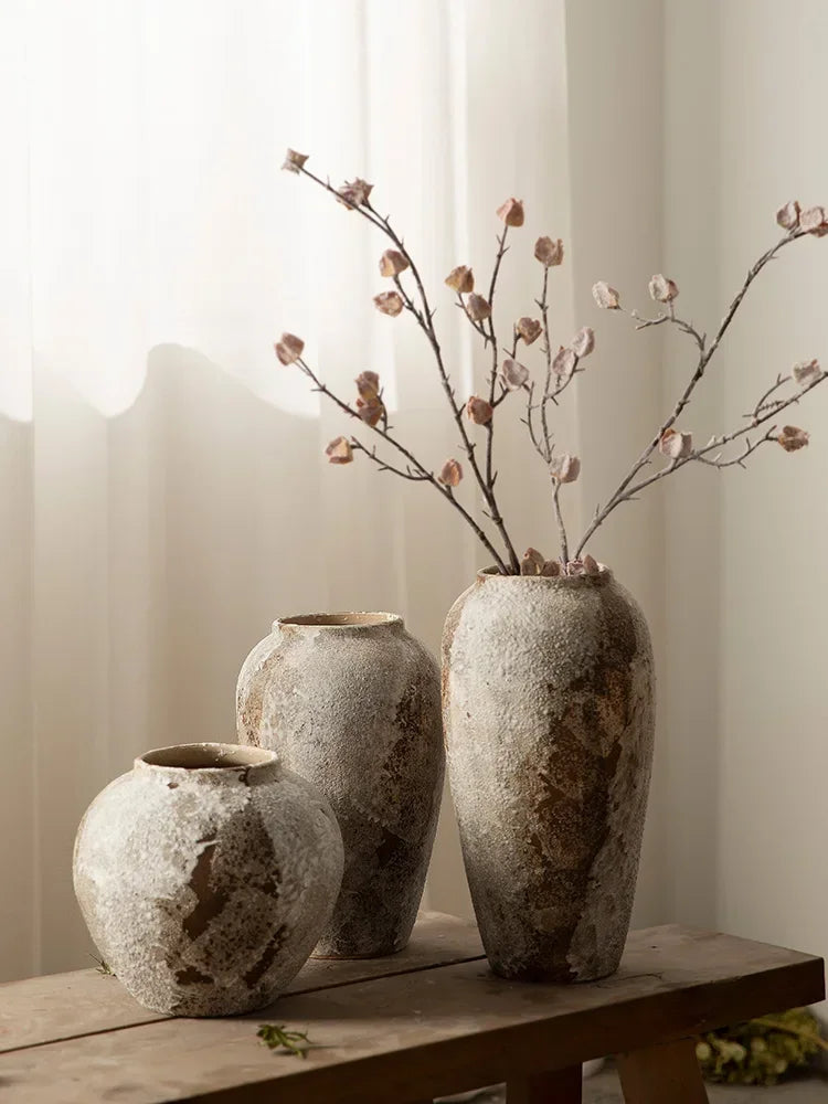 vase en céramique style chinois rétro pour arrangement floral - vue 4 sur 7