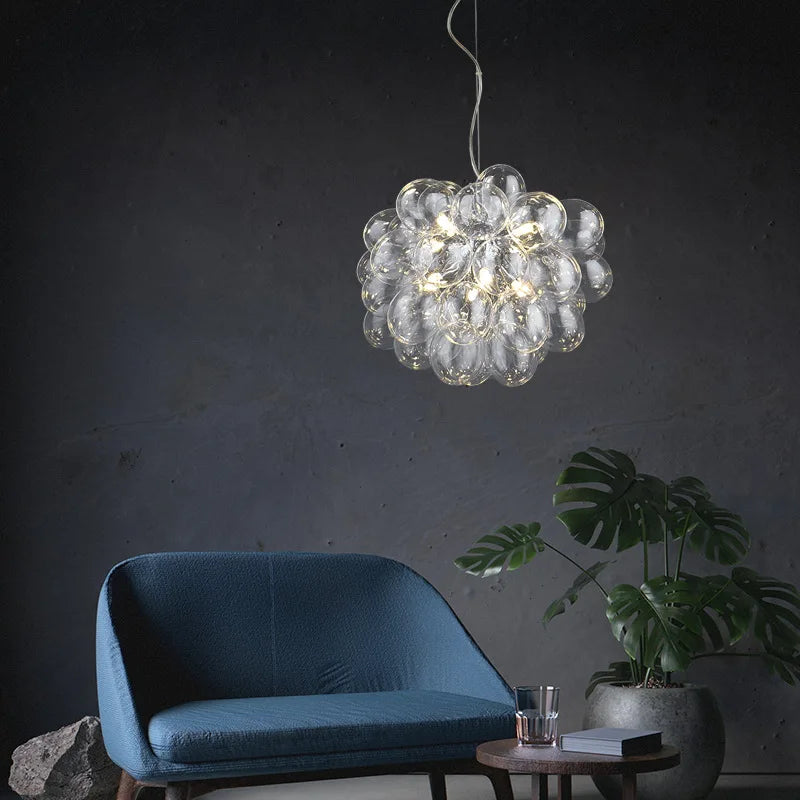 lustre moderne moonriver en verre suspendu pour décoration - vue 5 sur 16