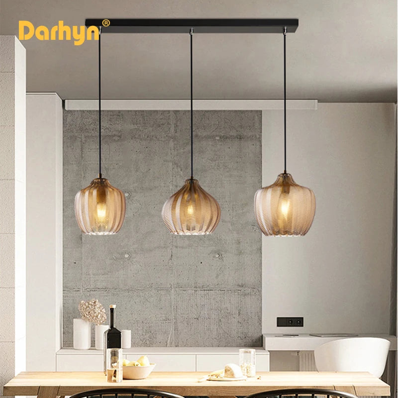 lampe led suspendue en verre design moderne pour intérieur