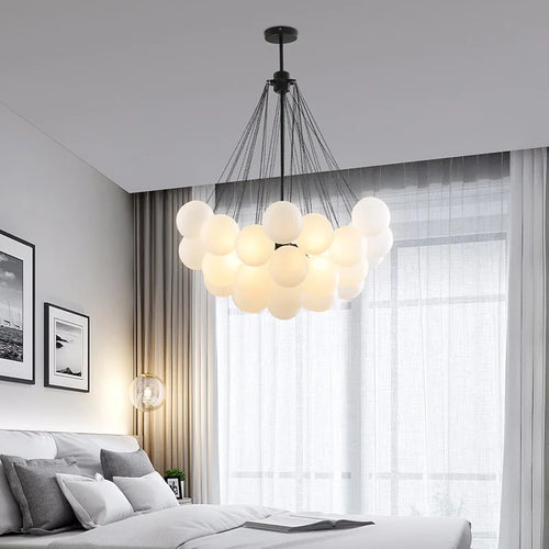 lustre moderne en verre à bulles pour bar et boutique - vue 5 sur 10