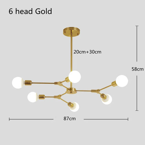 lustre moderne spoutnik satellite lampe suspendue 3 6 9 branches