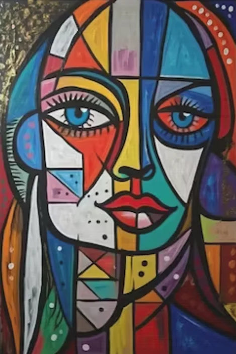 peinture abstraite cubiste de style picasso pour décoration murale