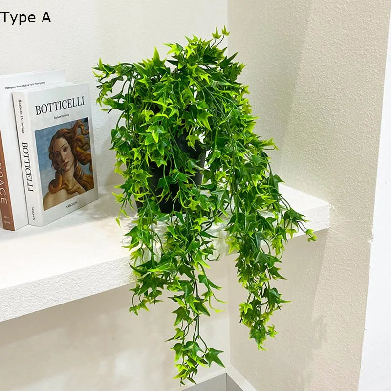 plante artificielle lierre décorative en feuille d'érable rouge - vue 4 sur 8