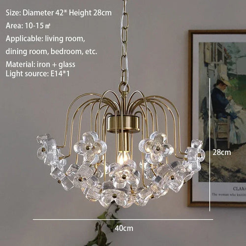 lustre rétro en fer et verre pour décoration intérieure - vue 8 sur 8