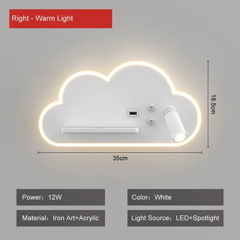 lampe de lit led multifonction avec chargeur sans fil usb - vue 8 sur 8