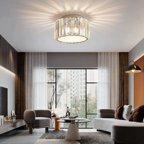 lustre en cristal led rond de luxe pour éclairage intérieur - vue 3 sur 7