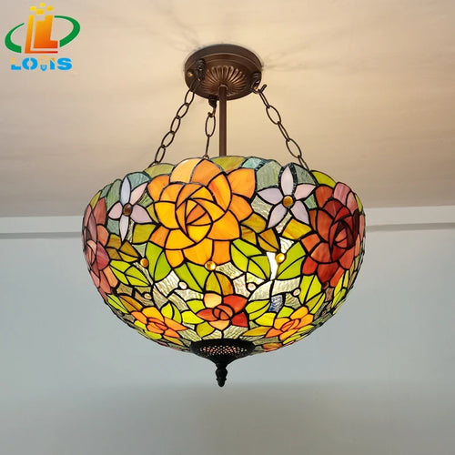 lustre inversé en forme de fleur de pivoine style européen décoratif - vue 3 sur 6