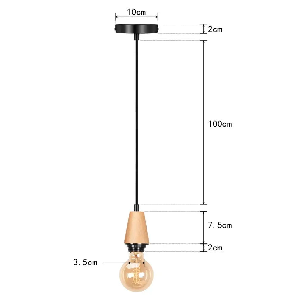 suspension vintage nordique en bois pour éclairage intérieur - vue 12 sur 20
