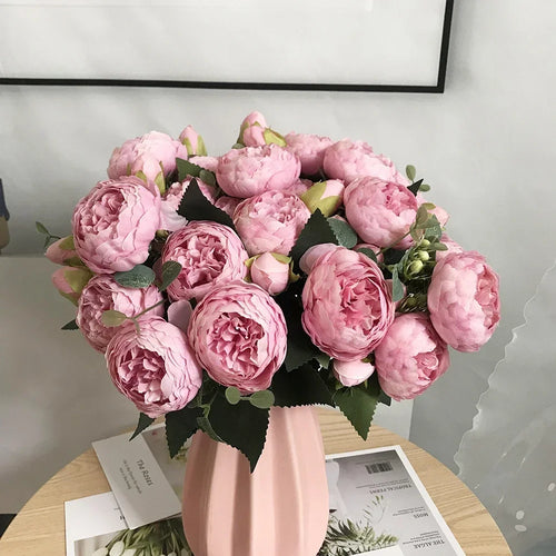 bouquet de pivoines artificielles pour décoration de mariage et maison - vue 2 sur 16