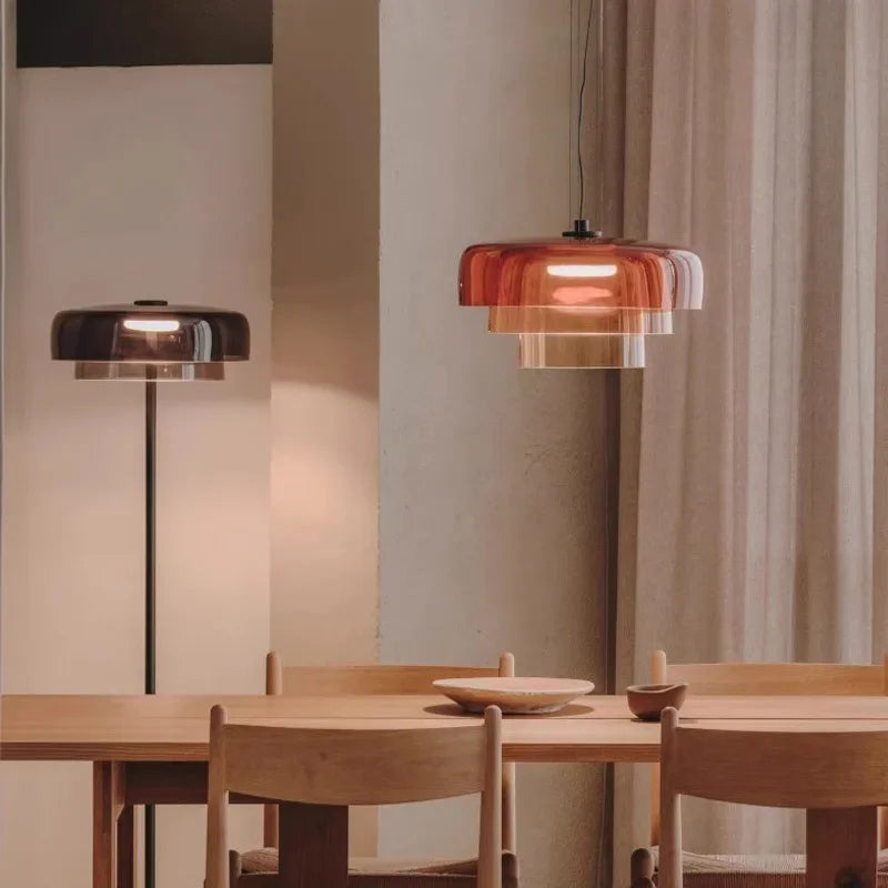 lustre nordique simple en fil de verre pour décoration maison - vue 3 sur 24