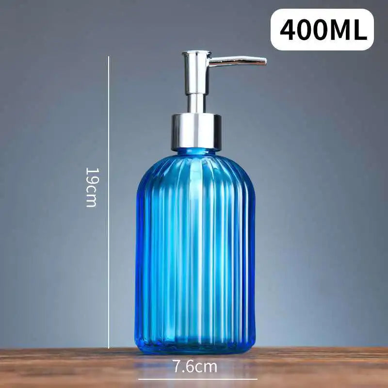 distributeur de savon liquide en verre portable pour salle de bain - vue 10 sur 17
