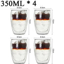 Lot 2 tasses verre double paroi borosilicate isolant