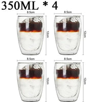Lot 2 tasses verre double paroi borosilicate isolant