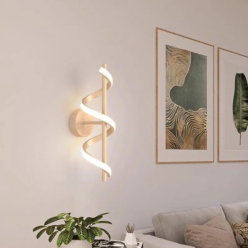 Applique murale LED en bois nordique minimaliste