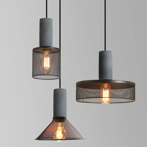lampes suspendues en ciment style américain vintage pour loft café bar restaurant