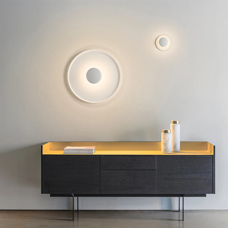 Modern Round Wall Lamps for Bedroom Bedside Living Room Wall Light Decorative Illuminaire 25cm 40cm 60cm Bar Stair Night Lamps - vue 4 sur 13