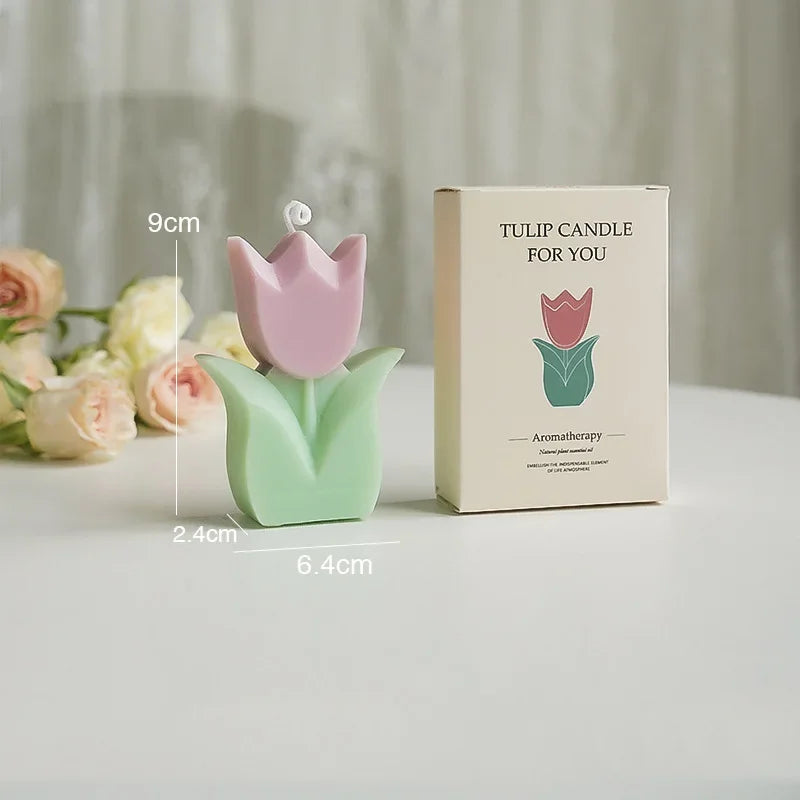 bougie tulipe artisanale parfumée pour décorations et aromathérapie - vue 11 sur 12