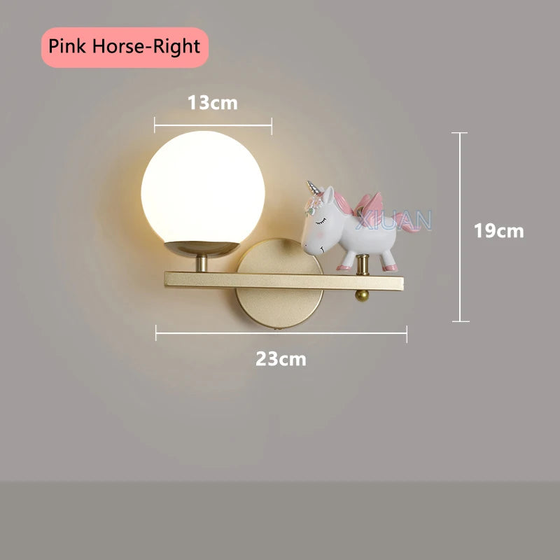 applique murale licorne rose pour chambre d'enfant - vue 16 sur 23