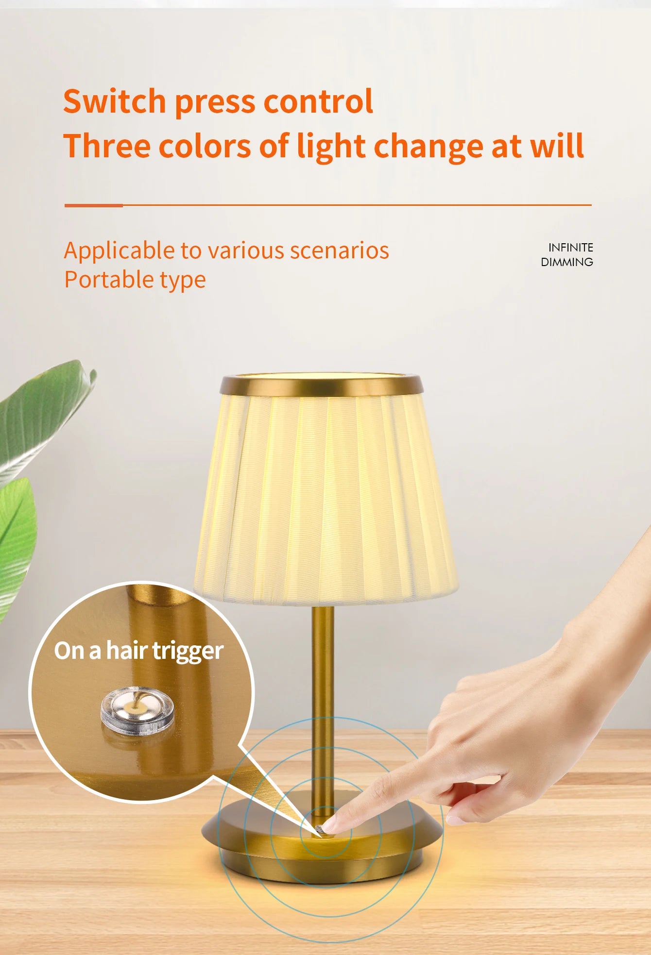 Lampe table LED USB plissée éclairage - vue 4 sur 7