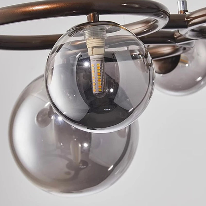 lustre à bulles de verre nordique pour décoration intérieure - vue 6 sur 18