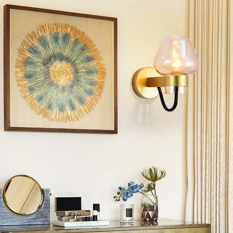 applique murale moderne en verre pour décoration intérieure nordique - vue 4 sur 8