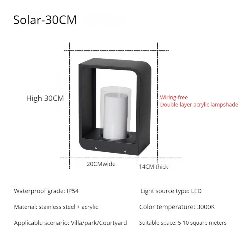 Lampe de jardin moderne solaire LED clôture lumière IP54 extérieur étanche ambiance éclairage pelouse lumières Villa cour décor lampadaires - vue 11 sur 21