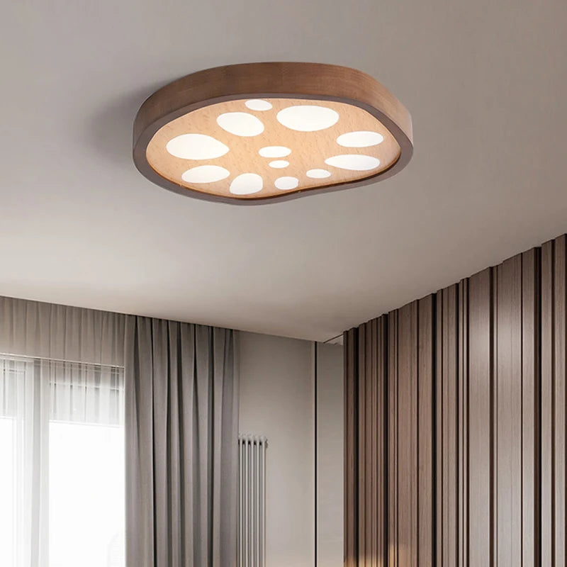 2023 New Lotus Root Ceiling Lamp for Living Room Bedroom Children's Study Kitchen Home LED Light Fixture Modern Wood Chandelier - vue 3 sur 14