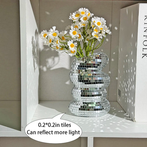 vase en spirale boule disco décoration moderne pour fleurs - vue 4 sur 7