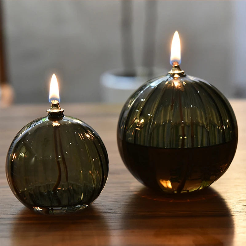 bougeoir circulaire en verre pour lampe à huile décoratif et élégant - vue 4 sur 9