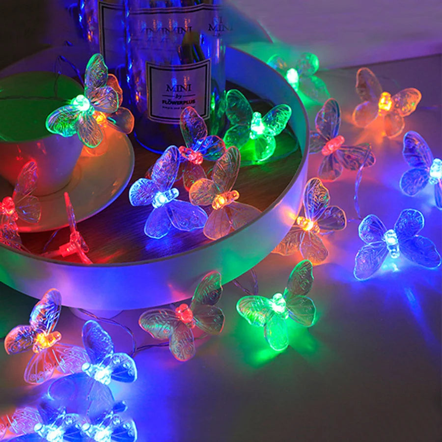 guirlande lumineuse papillon à led pour décoration festive - vue 3 sur 8