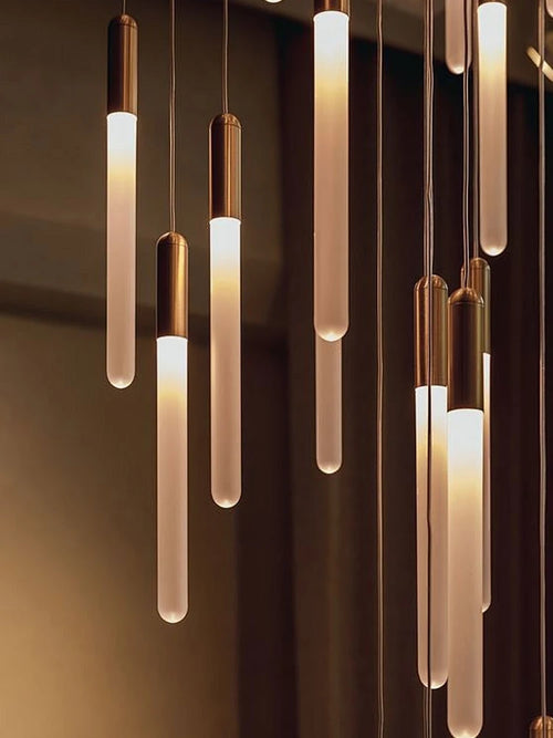 lustre led minimaliste moderne pour villa restaurant escalier