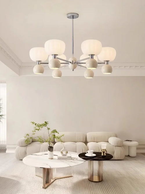 lustre décoratif acrylique avec abat-jour suspendu créatif - vue 6 sur 14