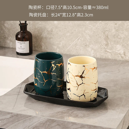 tasse en céramique marbrée haut de gamme pour couples décorative - vue 24 sur 26