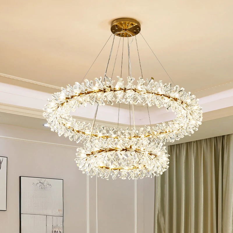 lustre en cristal moderne pour un éclairage intérieur élégant - vue 2 sur 14