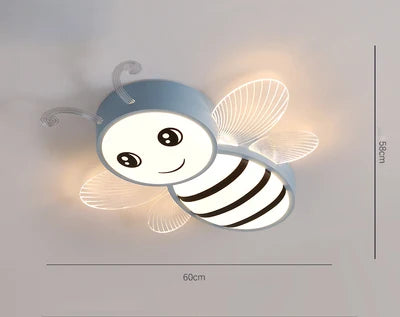 plafonnier abeille rose et or pour l'éclairage des enfants - vue 8 sur 9
