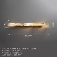 Creative and Personalized Long Crystal Light,Walkway Bedroom TV Background Wall Lamp Luxury  Simple LED Suspension Lamps