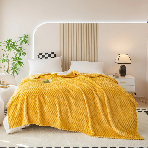 plaid doux moelleux motif carreaux couvre lit canape