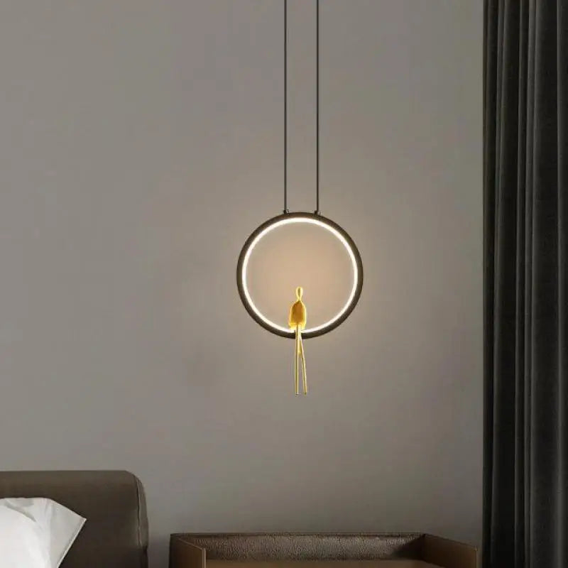 suspension lumineuse en cuivre pour décoration moderne - vue 3 sur 7