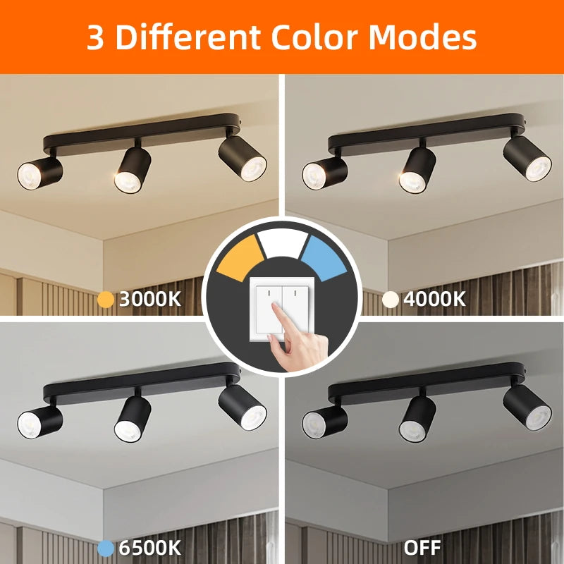 plafonnier led gu10 pour éclairage intérieur et décoration - vue 6 sur 8