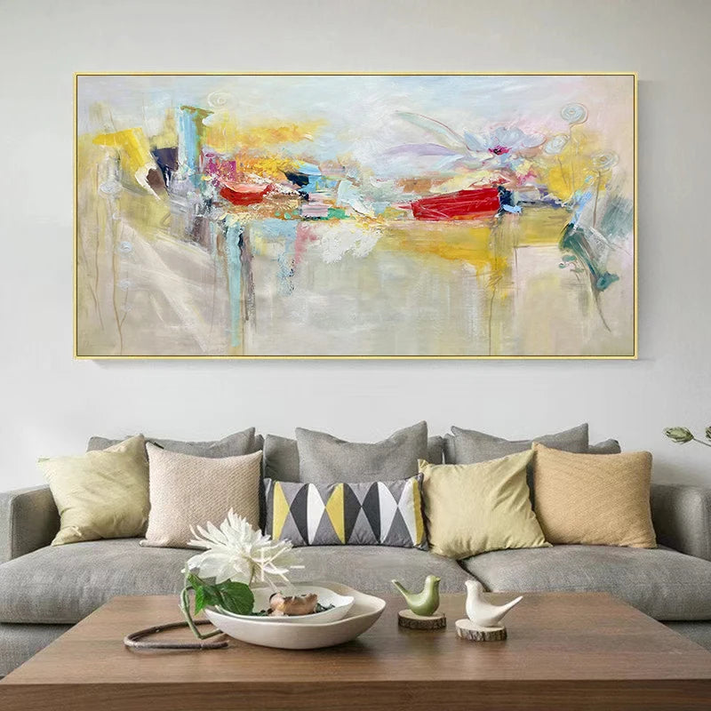 Tableau peinture abstraite personnalisée décorative peinte à la main sur toile - vue 7 sur 7