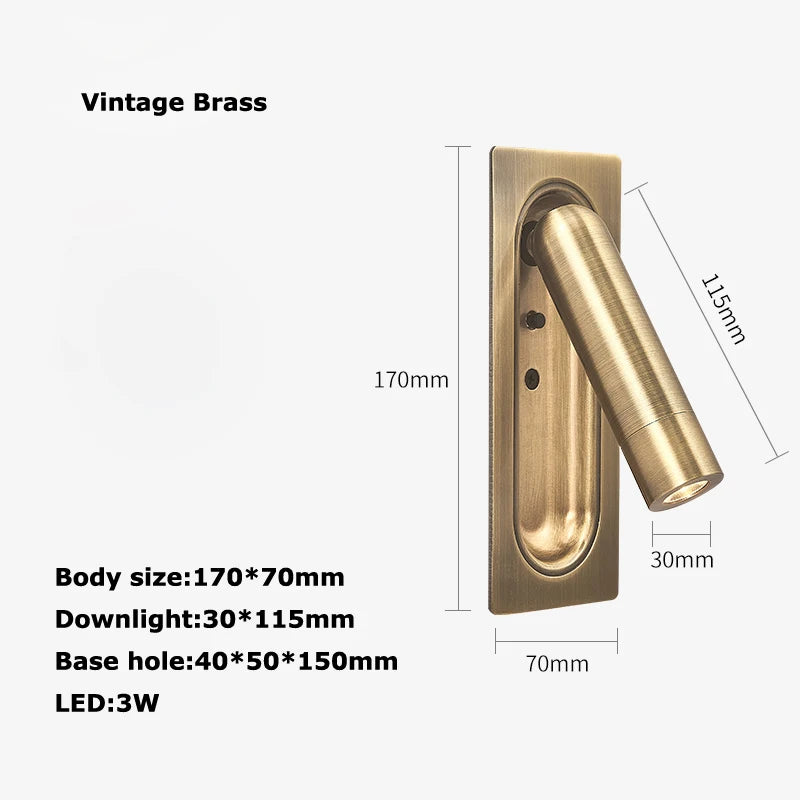 applique murale led rotative avec interrupteur pour lecture - vue 12 sur 23