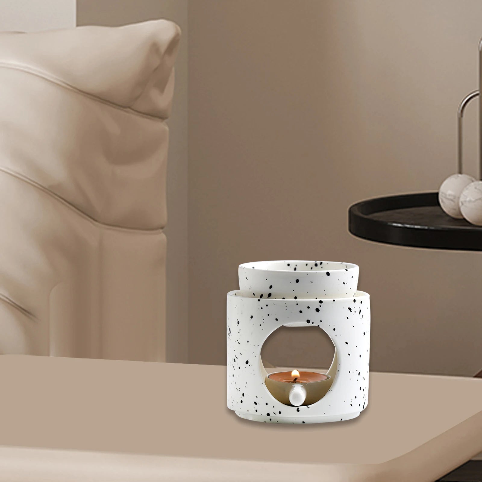 brûleur d'huile essentielle en céramique multifonction décoratif pour intérieur - vue 6 sur 9
