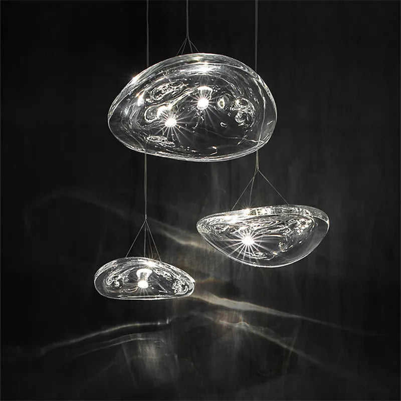 suspension en verre design art déco pour éclairage élégant - vue 6 sur 19