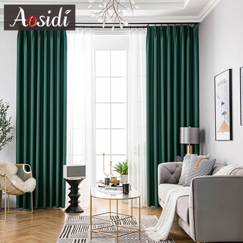 Rideau occultant moderne plissé pour salon chambre