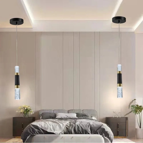 lustre moderne à LED avec lampes à bulles en acrylique suspendu - vue 6 sur 8
