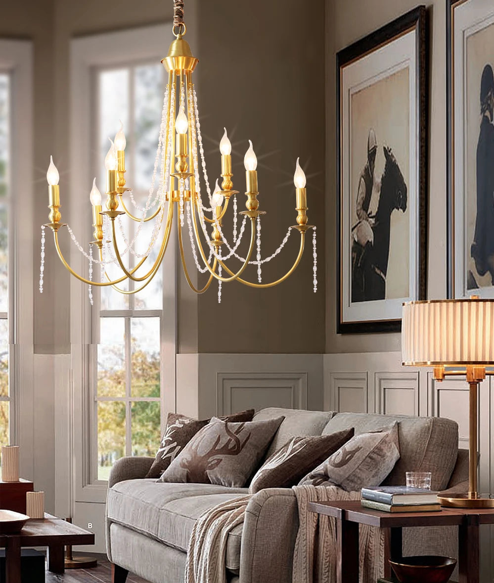 lustre en laiton moderne pour éclairage intérieur élégant - vue 4 sur 13