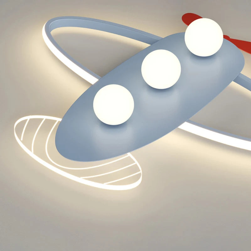 plafonnier lumineux avion moderne pour chambre d'enfants - vue 6 sur 10